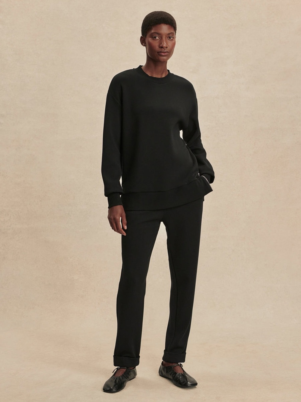 Varley Double Soft Women’s The Rolled Cuff Pants in Black Size Medium Polished